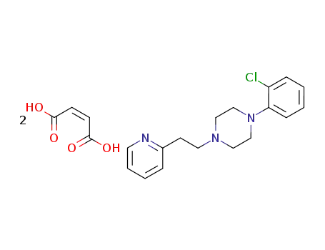 Molecular Structure of 90125-89-6 (Piperazine, 1-(2-chlorophenyl)-4-[2-(2-pyridinyl)ethyl]-,
(2Z)-2-butenedioate (1:2))