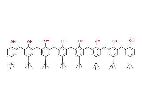 Molecular Structure of 86952-82-1 (bis-(5-<i>tert</i>-butyl-3-{5-<i>tert</i>-butyl-3-[5-<i>tert</i>-butyl-3-(5-<i>tert</i>-butyl-2-hydroxy-benzyl)-2-hydroxy-benzyl]-2-hydroxy-benzyl}-2-hydroxy-phenyl)-methane)
