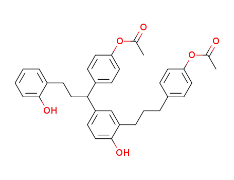 Molecular Structure of 140480-03-1 (Phenol,
4-[1-[4-(acetyloxy)phenyl]-3-(2-hydroxyphenyl)propyl]-2-[3-[4-(acetyloxy)
phenyl]propyl]-)