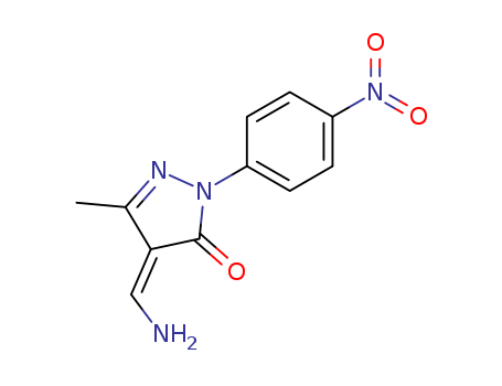 Molecular Structure of 110448-40-3 (3H-Pyrazol-3-one,
4-(aminomethylene)-2,4-dihydro-5-methyl-2-(4-nitrophenyl)-)