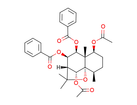 Molecular Structure of 135214-63-0 (2H-3,9a-Methano-1-benzoxepin-4,5,6,10-tetrol,octahydro-2,2,5a,9-tetramethyl-,6,10- diacetate 4,5-dibenzoate,(3R,4R,5S,5aS,6S,9R,- 9aS,10R)- )