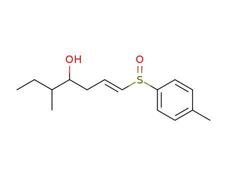 Molecular Structure of 103867-66-9 ((E)-5-Methyl-1-(toluene-4-sulfinyl)-hept-1-en-4-ol)