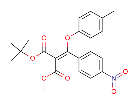 Molecular Structure of 106098-13-9 (Propanedioic acid, [(4-methylphenoxy)(4-nitrophenyl)methylene]-,
1,1-dimethylethyl methyl ester, (Z)-)