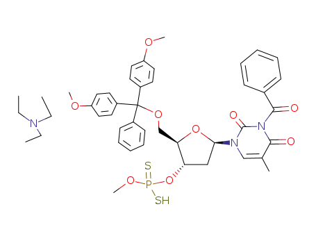 methyl 5'-O-dimethoxytrityl-N<sup>3</sup>-benzoylthymidine-3'-yl phosphorodithioate triethylammonium salt