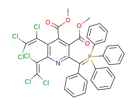 Molecular Structure of 87988-40-7 (3,4-Pyridinedicarboxylic acid,
2-[phenyl(triphenylphosphoranylidene)methyl]-5,6-bis(trichloroethenyl)-,
dimethyl ester)
