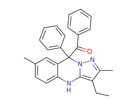 Molecular Structure of 89726-32-9 (Methanone,
(3-ethyl-2,7-dimethyl-4,9-dihydro-9-phenylpyrazolo[5,1-b]quinazolin-9-yl)
phenyl-)