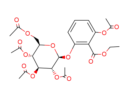 2-acetoxy-6-(tetra-<i>O</i>-acetyl-β-D-glucopyranosyloxy)-benzoic acid ethyl ester