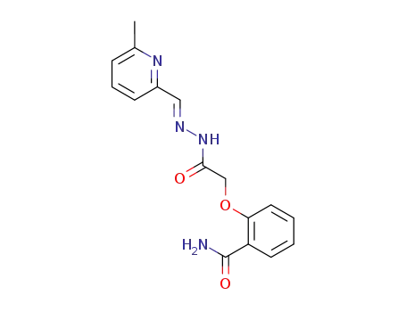 Molecular Structure of 101281-61-2 ((2-carbamoyl-phenoxy)-acetic acid-[(6-methyl-[2]pyridylmethylene)-hydrazide])