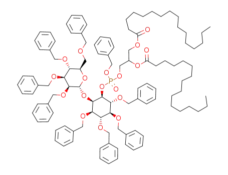 3,4,5,6-tetra-O-benzyl-2-O-(2',3',4',6'-tetra-O-benzyl-α-D-mannopyranosyl)-1-O-(1,2-di-O-palmitoyl-sn-glycero)-D-myo-inositol benzylphosphate