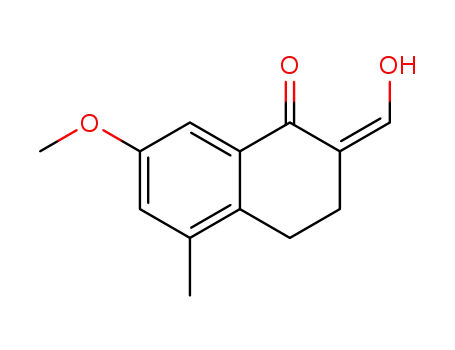 Molecular Structure of 89837-13-8 (1(2H)-Naphthalenone,
3,4-dihydro-2-(hydroxymethylene)-7-methoxy-5-methyl-)