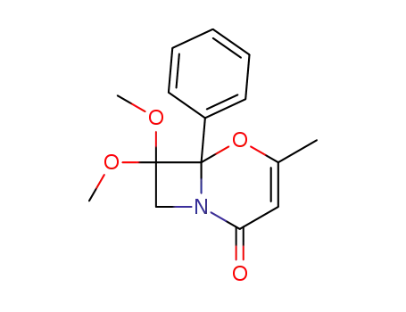 5-Oxa-1-azabicyclo[4.2.0]oct-3-en-2-one,
7,7-dimethoxy-4-methyl-6-phenyl-