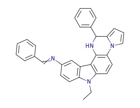 benzylideneamino-12-dihydro-1,2-ethyl-9-phenyl-2-pyrrolo<1',2':1,2>pyrazino<6,5-c>carbazole