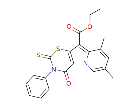 7,9-Dimethyl-4-oxo-3-phenyl-2-thioxo-3,4-dihydro-2H-[1,3]thiazino[6,5-b]indolizine-10-carboxylic acid ethyl ester