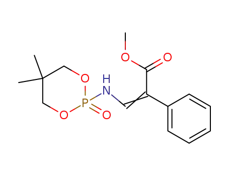 Molecular Structure of 37390-54-8 ((E)-3-(5,5-Dimethyl-2-oxo-2λ<sup>5</sup>-[1,3,2]dioxaphosphinan-2-ylamino)-2-phenyl-acrylic acid methyl ester)