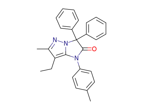 Molecular Structure of 89726-33-0 (1H-Imidazo[1,2-b]pyrazol-2(3H)-one,
7-ethyl-6-methyl-1-(4-methylphenyl)-3,3-diphenyl-)