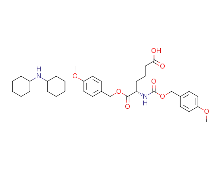 Molecular Structure of 58635-30-6 ((S)-2-(4-Methoxy-benzyloxycarbonylamino)-hexanedioic acid 1-(4-methoxy-benzyl) ester; compound with dicyclohexyl-amine)