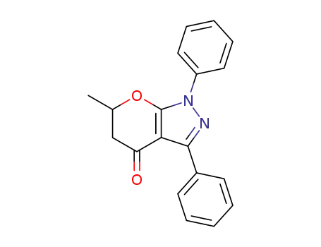 Molecular Structure of 88185-09-5 (Pyrano[2,3-c]pyrazol-4(1H)-one, 5,6-dihydro-6-methyl-1,3-diphenyl-)