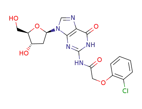 Molecular Structure of 110522-72-0 (Guanosine, N-[(2-chlorophenoxy)acetyl]-2'-deoxy-)