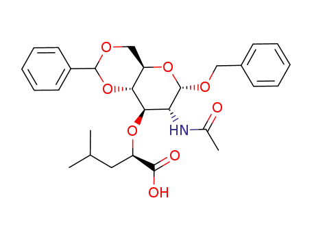 benzyl 2-acetamido-4,6-O-benzylidene-3-O-<1-(R)-carboxyisopentyl>-2-deoxy-α-D-glucopyranoside
