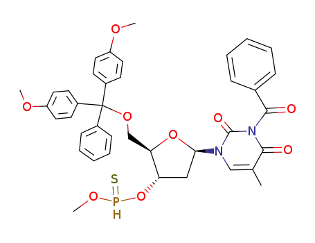 methyl 5'-O-dimethoxytrityl-N<sup>3</sup>-benzoylthymidine-3'-yl phosphonothioate