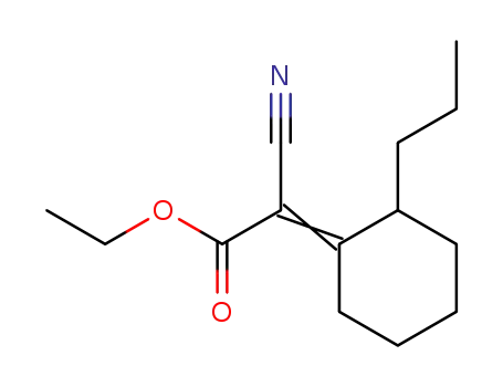 Molecular Structure of 62664-66-8 (Acetic acid, cyano(2-propylcyclohexylidene)-, ethyl ester)