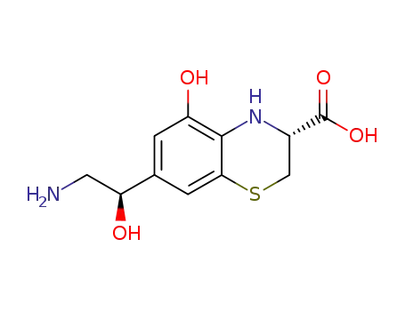 Molecular Structure of 175482-45-8 (7-(1-Hydroxy-2-aminoethyl)-3,4-dihydro-5-hydroxy-2H-1,4-benzothiazine-3-carboxylic acid)