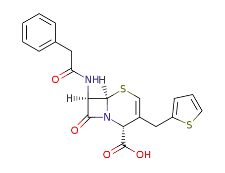 (6<i>R</i>)-8-oxo-7<i>t</i>-(2-phenyl-acetylamino)-3-thiophen-2-ylmethyl-(6<i>r</i><i>H</i>)-5-thia-1-aza-bicyclo[4.2.0]oct-3-ene-2<i>c</i>-carboxylic acid