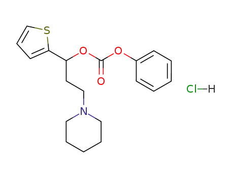 Molecular Structure of 101911-90-4 (phenyl 3-piperidin-1-yl-1-thiophen-2-ylpropyl carbonate hydrochloride)