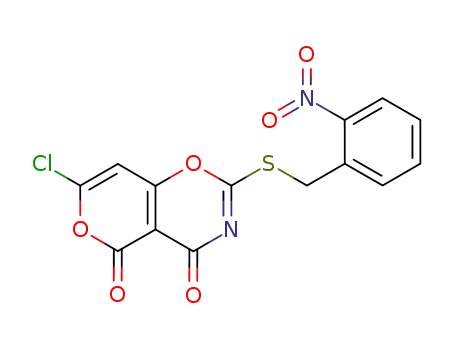 7-Chlor-2-(2-nitrobenzylthio)-4H,5H-pyrano<3,4-e><1,3>oxazin-4,5-dion