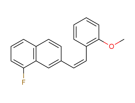 Molecular Structure of 94569-82-1 (Naphthalene, 1-fluoro-7-[2-(2-methoxyphenyl)ethenyl]-, (E)-)