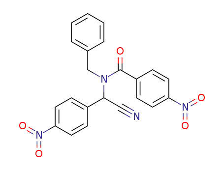 Molecular Structure of 88875-47-2 (Benzamide, N-[cyano(4-nitrophenyl)methyl]-4-nitro-N-(phenylmethyl)-)