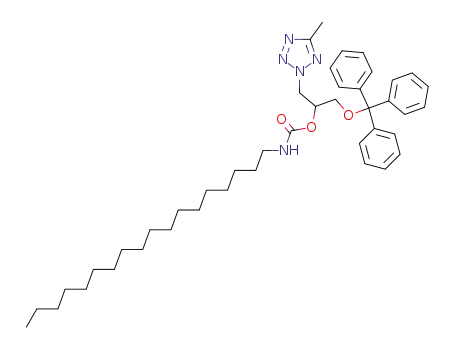 Carbamic acid, octadecyl-,
1-[(5-methyl-2H-tetrazol-2-yl)methyl]-2-(triphenylmethoxy)ethyl ester