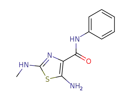 Molecular Structure of 105931-99-5 (4-Thiazolecarboxamide, 5-amino-2-(methylamino)-N-phenyl-)