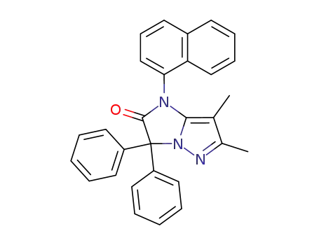 Molecular Structure of 89726-22-7 (1H-Imidazo[1,2-b]pyrazol-2(3H)-one,
6,7-dimethyl-1-(1-naphthalenyl)-3,3-diphenyl-)