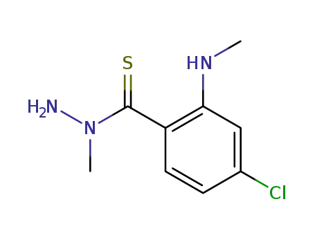 Molecular Structure of 90070-40-9 (Benzenecarbothioic acid, 4-chloro-2-(methylamino)-, 1-methylhydrazide)