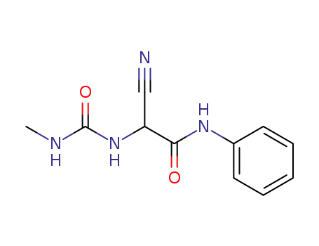 Molecular Structure of 105931-96-2 (Acetamide, 2-cyano-2-[[(methylamino)carbonyl]amino]-N-phenyl-)