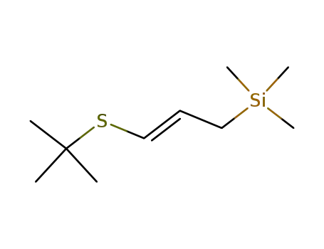 Molecular Structure of 95331-68-3 (Silane, [3-[(1,1-dimethylethyl)thio]-2-propenyl]trimethyl-, (E)-)