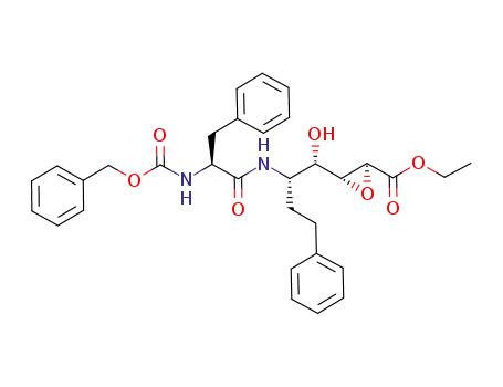 ethyl (2S,3R)-3-[(1S,2S)-2-((2S)-2-benzyloxycarbonylamino-3-phenylpropionylamino)-4-phenyl-1-hydroxybutyl]oxirane-2-carboxylate