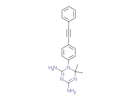 Molecular Structure of 87871-37-2 (1,3,5-Triazine-2,4-diamine,
1,6-dihydro-6,6-dimethyl-1-[4-(phenylethynyl)phenyl]-)