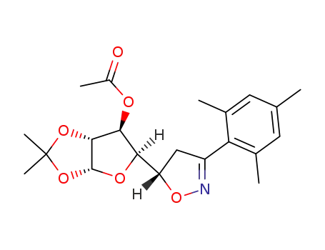 Acetic acid (3aR,5S,6S,6aR)-2,2-dimethyl-5-[(S)-3-(2,4,6-trimethyl-phenyl)-4,5-dihydro-isoxazol-5-yl]-tetrahydro-furo[2,3-d][1,3]dioxol-6-yl ester