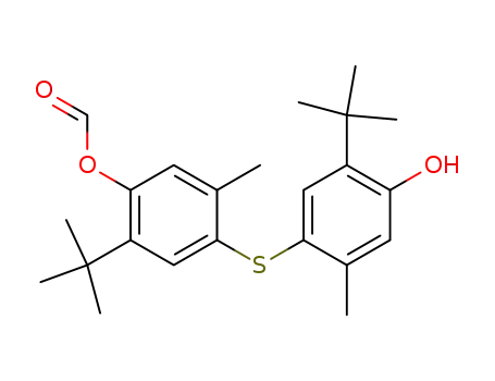 Molecular Structure of 64833-90-5 (Formic acid 2-tert-butyl-4-(5-tert-butyl-4-hydroxy-2-methyl-phenylsulfanyl)-5-methyl-phenyl ester)