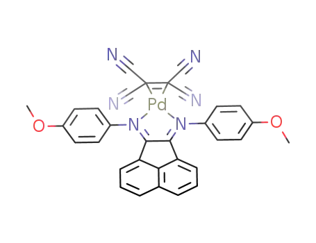 (C<sub>12</sub>H<sub>6</sub>N<sub>2</sub>(C<sub>6</sub>H<sub>4</sub>OCH<sub>3</sub>)2)Pd(C<sub>2</sub>(CN)4)