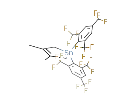 Molecular Structure of 139015-73-9 (1H-Stannole,
2,5-dihydro-3,4-dimethyl-1,1-bis[2,4,6-tris(trifluoromethyl)phenyl]-)