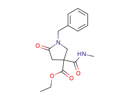 3-Pyrrolidinecarboxylic acid,
3-[(methylamino)carbonyl]-5-oxo-1-(phenylmethyl)-, ethyl ester