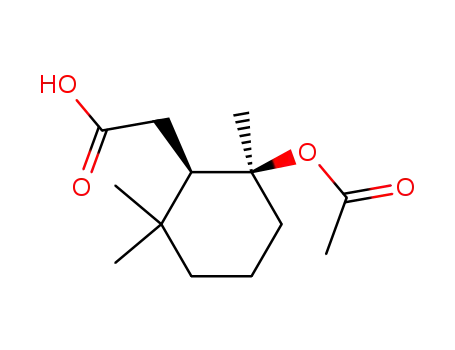 (+/-)-(2<i>c</i>-acetoxy-2<i>t</i>,6,6-trimethyl-cyclohex-<i>r</i>-yl)-acetic acid