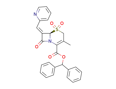 (R)-3-Methyl-5,5,8-trioxo-7-[1-pyridin-2-yl-meth-(Z)-ylidene]-5λ<sup>6</sup>-thia-1-aza-bicyclo[4.2.0]oct-2-ene-2-carboxylic acid benzhydryl ester