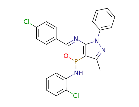Pyrazolo[4,3-c][1,5,2]oxazaphosphorin-1(5H)-amine,
N-(2-chlorophenyl)-3-(4-chlorophenyl)-7-methyl-5-phenyl-