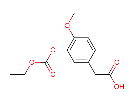 Molecular Structure of 861323-48-0 ((3-ethoxycarbonyloxy-4-methoxy-phenyl)-acetic acid)