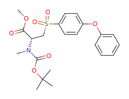 Molecular Structure of 397243-76-4 (L-Alanine,
N-[(1,1-dimethylethoxy)carbonyl]-N-methyl-3-[(4-phenoxyphenyl)sulfonyl]
-, methyl ester)