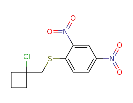 Molecular Structure of 115584-26-4 (Benzene, 1-[[(1-chlorocyclobutyl)methyl]thio]-2,4-dinitro-)